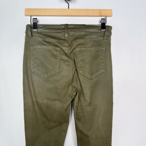 L'Agence Womens 27 Ivy Green Coated Margot Skinny Jeans High Rise Cotton Stretch - Picture 5 of 10